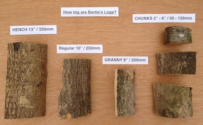 Bertie's Log Sizes