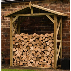 Large Apex Log Store stacked Full with Kiln Dried Logs