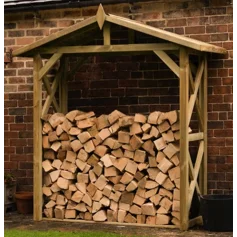 Large Apex Log Store stacked Partially Full with Kiln Dried Logs