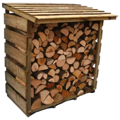 Small Log Store stacked Full with Kiln Dried Logs