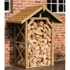 Small Apex Log Store stacked Partially Full with Kiln Dried Logs