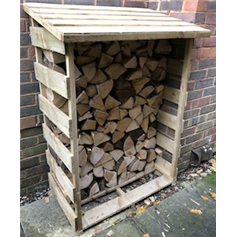 Compact Log Store stacked Partially Full with Kiln Dried Logs