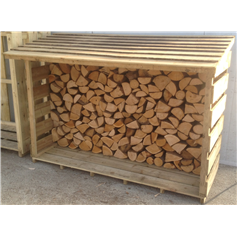 Large Log Store stacked Partially Full with Kiln Dried Logs