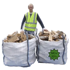 Kiln Dried Hardwood Logs in 2 Bulk Bags (2 x 0.5m³)