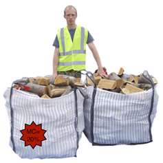 Kiln Dried Stove Logs in 2 Bulk Bags (2 x 0.5m³)