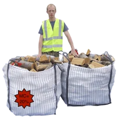 Kiln Dried Stove Logs in 2 Bulk Bags (2 x 0.5m³)
